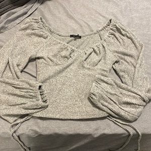 Grey soft crop top. Size large.